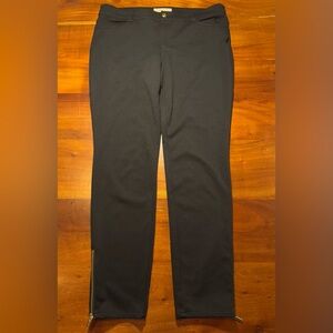 Michael Kors Womens Black Knit Stretch Ankle Zip Trousers Pants Sz 12